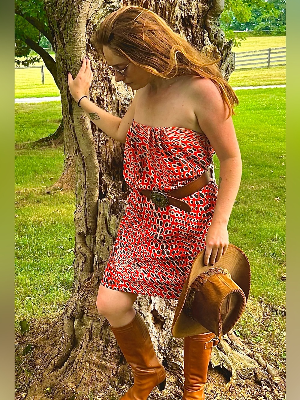 City Triangle Vibrant Bright Orange and Black Animal Print Mini Dress